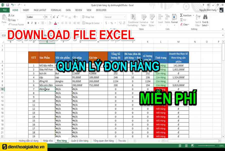 Mẫu File Excel Quản Lý Đơn Hàng – Top Các Mẫu Đẹp Cho Bạn Lựa Chọn