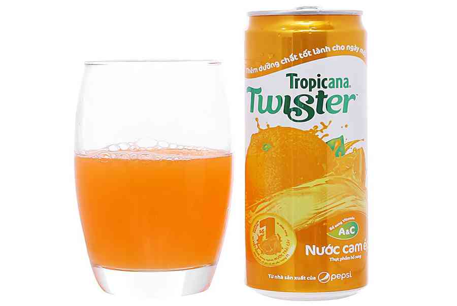 6 lon nước cam ép Twister Tropicana 320ml