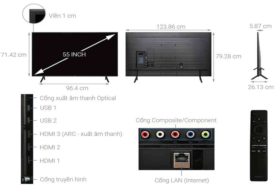 Smart Tivi Samsung 4K 55 inch (55RU7250) chính hãng