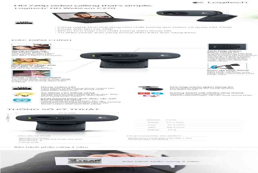 Mua Webcam Logitech C270 720P – Hàng chính hãng tại VINSEC