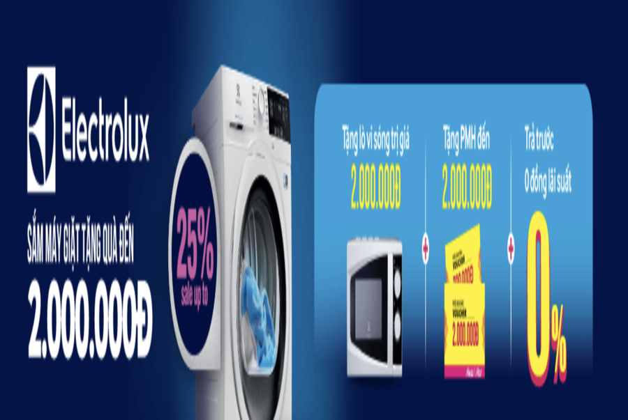 Máy giặt 8 Kg Electrolux EWF8025EQWA, Nhập Thái , Trả góp