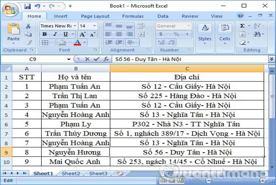 Cách xóa dữ liệu, nội dung trùng lặp trong Excel