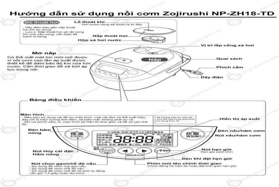 Nồi cơm điện cao tần Zojirushi NP-ZH18-TD 1.8L Top bán chạy 2022