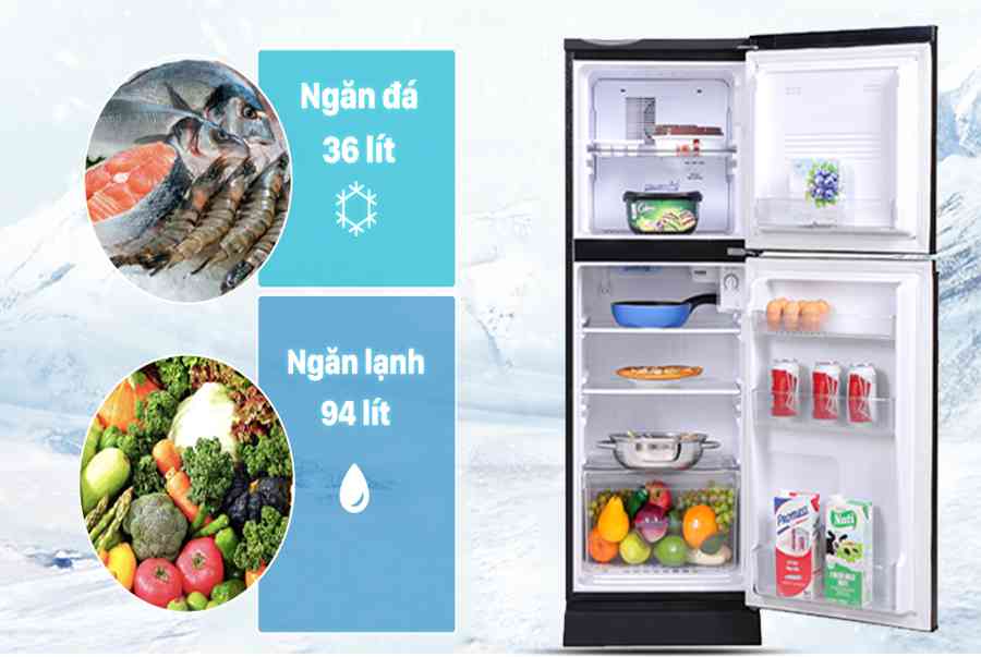 Tủ lạnh Aqua 130 lít AQR-T150FA(BS) – giá tốt, có trả góp