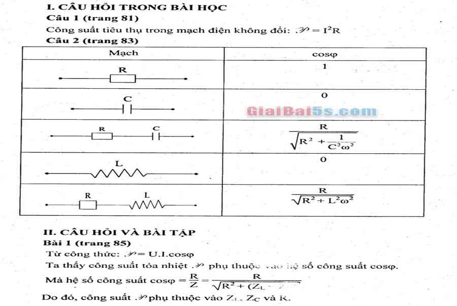 Top 17 các mạch điện xoay chiều