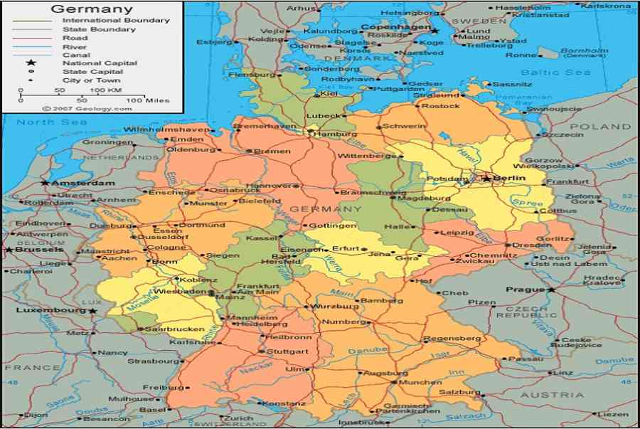 Bản đồ nước Đức – Germany Map