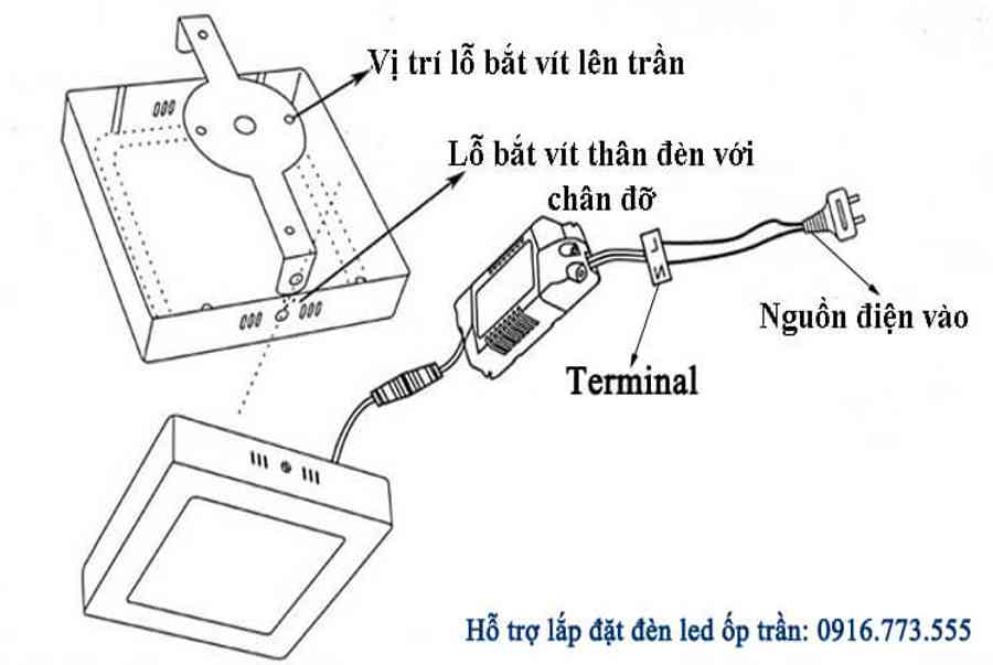 7 bước hướng dẫn cách lắp đặt đèn led ốp trần đơn giản | Đèn Led Hoàng Gia