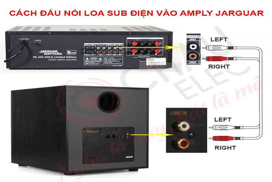 Cách đấu nối loa sub vào amply Jarguar hay nhất