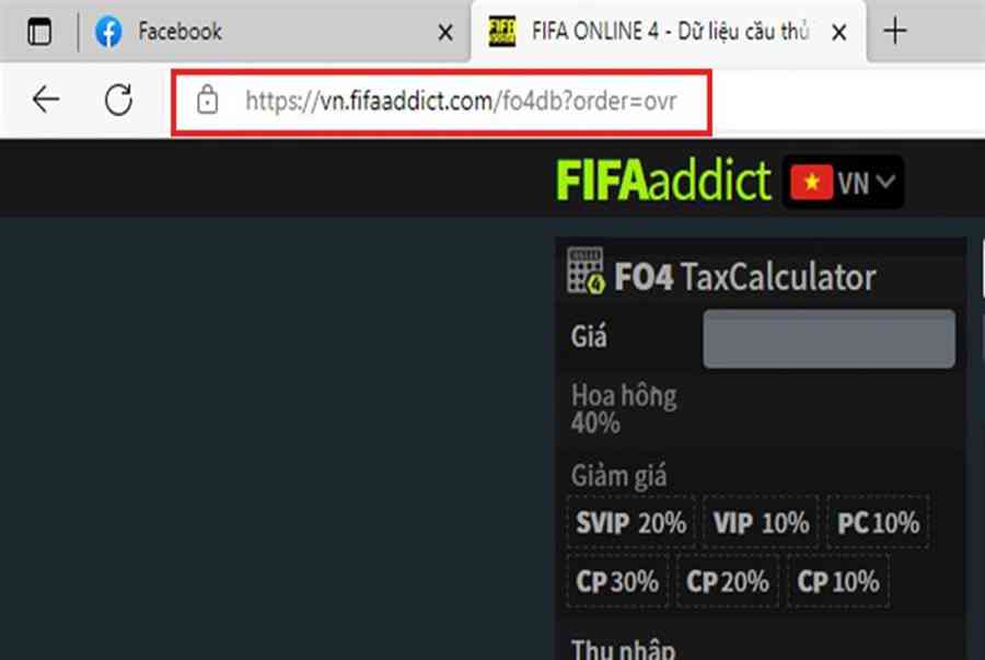 Cách tra cứu dữ liệu cầu thủ trong FIFA Online 4 bằng FIFAaddict