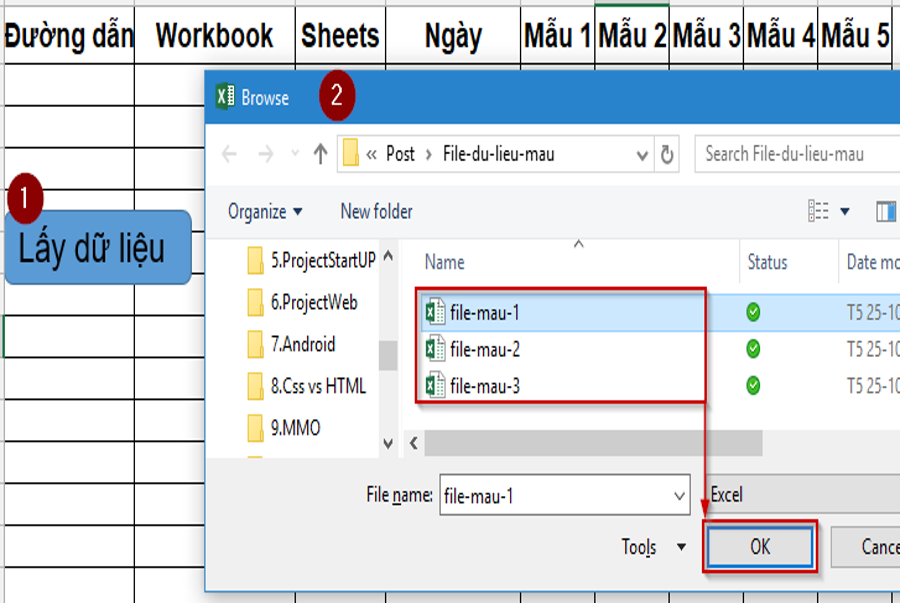 Cách lấy dữ liệu của File Excel đang đóng bằng VBA