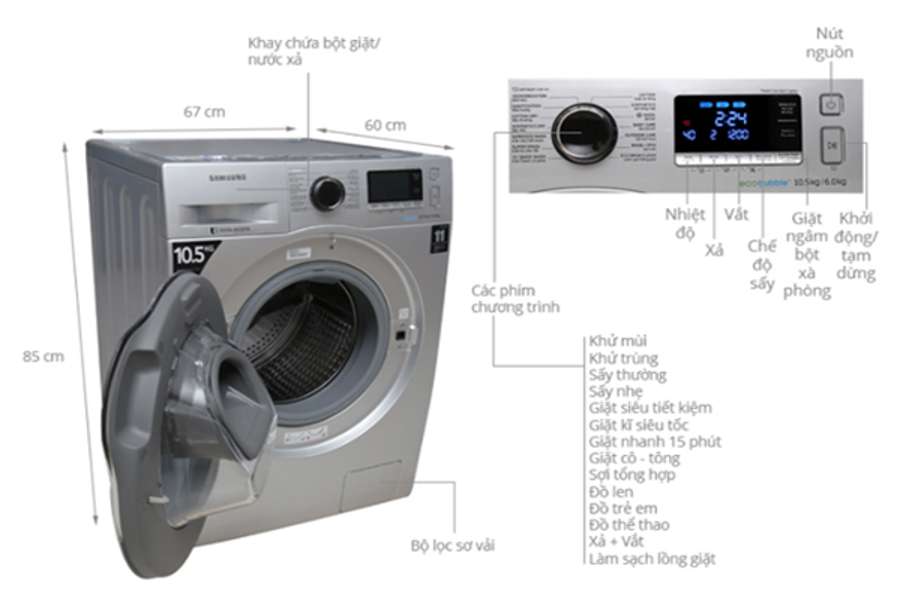 Gợi ý 5 mẫu máy giặt kiêm máy sấy giá tầm 20 triệu đồng