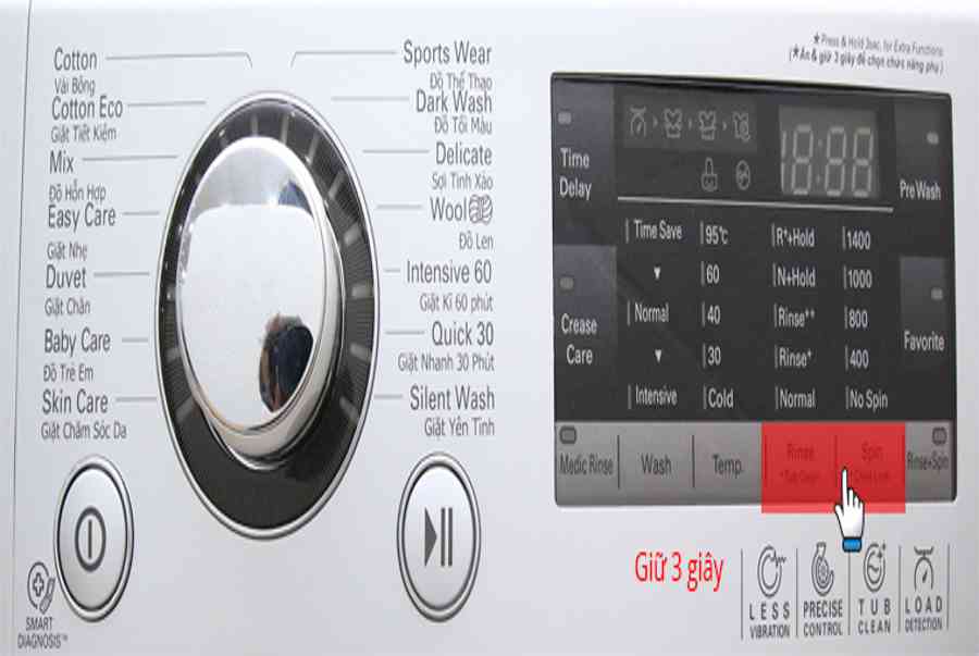 Hướng dẫn chi tiết cách sử dụng Máy giặt LG WD-16600 9kg