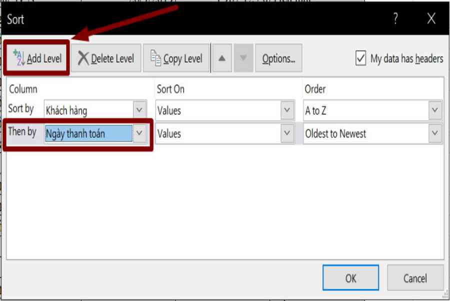 Hướng dẫn cách dùng chức năng sắp xếp dữ liệu – Sort trong Excel