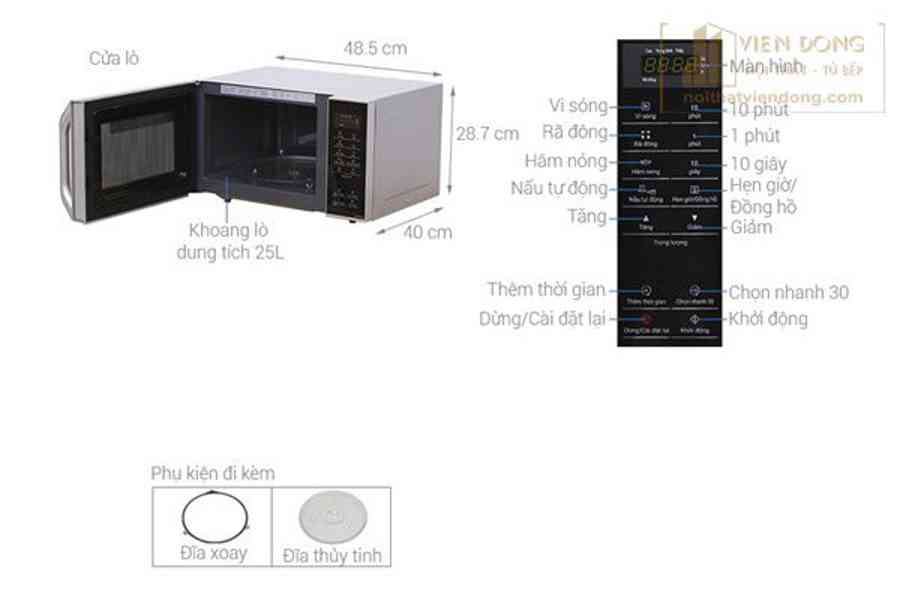 Kích thước lò vi sóng thông dụng – Nội Thất Viễn Đông