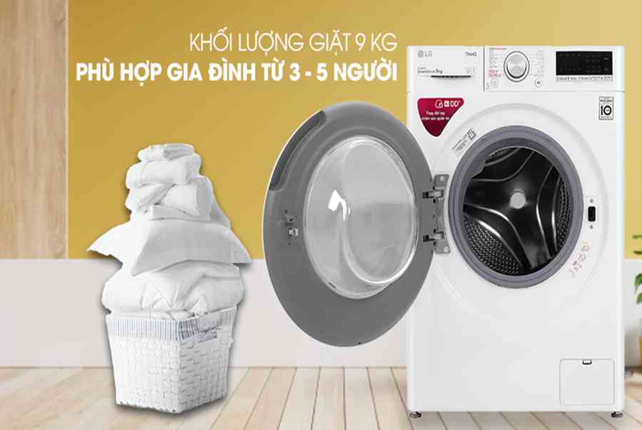 [Đánh giá] Tính năng nổi bật của Máy giặt LG Inverter 9 kg FV1409S4W, giá rẻ, chính hãng trên Điện Máy Xanh