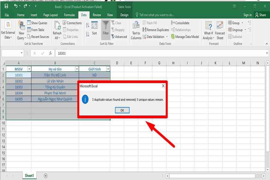 Cách lọc dữ liệu trùng lặp trong Excel đơn giản, nhanh chóng