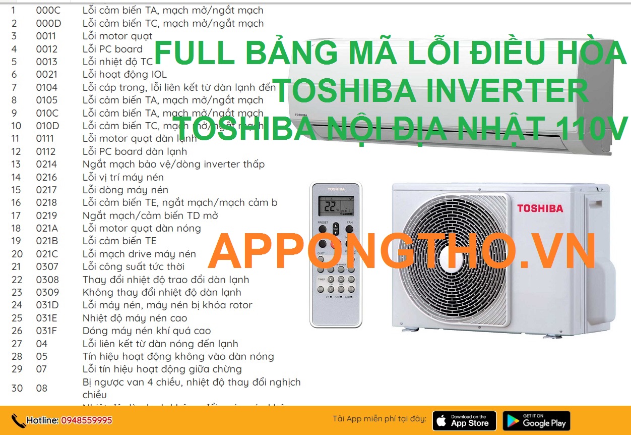 Tự sửa lỗi điều hòa Toshiba cùng ứng dụng Ong Thợ