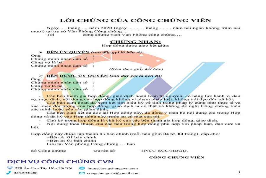 Mẫu Hợp Đồng Ủy Quyền Xe Ô Tô Mới Nhất 2022