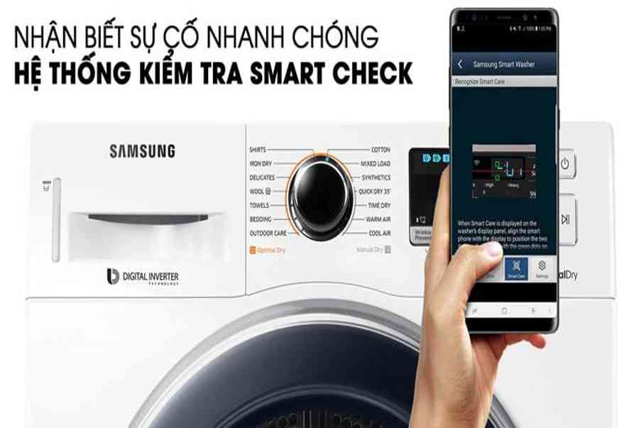 Máy sấy Samsung 9kg DV90M5200QW/SV【Giá cực rẻ – Mẫu 2019 】