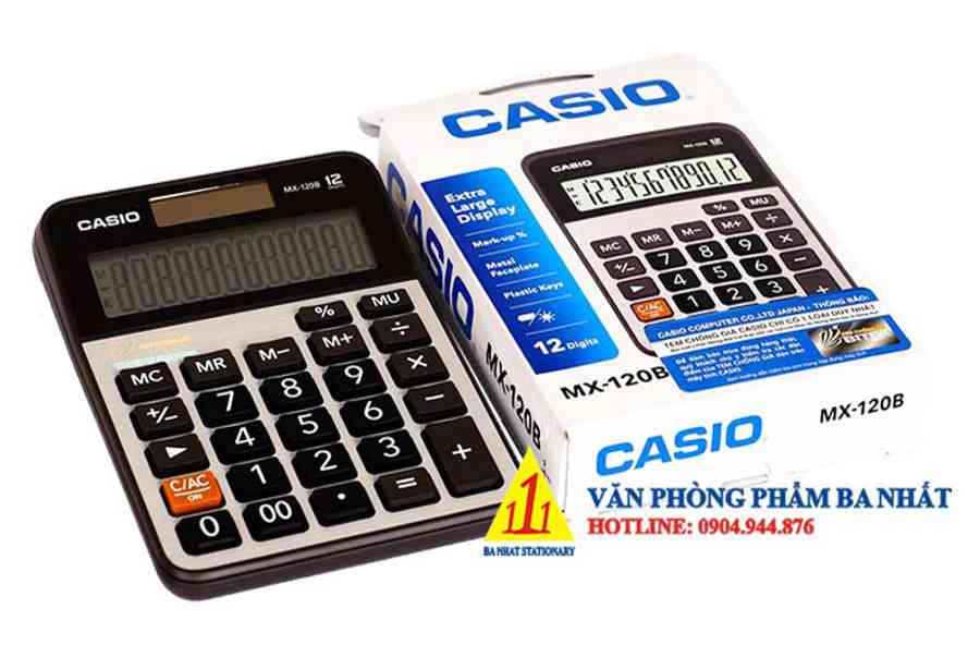 Máy tính CASIO MX-120B – Văn Phòng Phẩm Ba Nhất – GH miễn phí