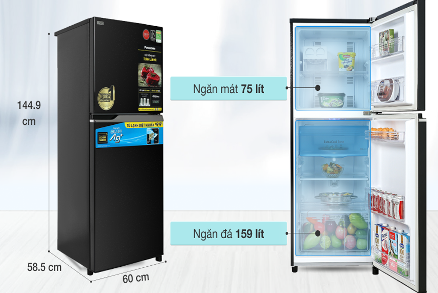 Tủ lạnh Panasonic Inverter 234 lít NR-TV261BPKV – giá tốt, có trả góp