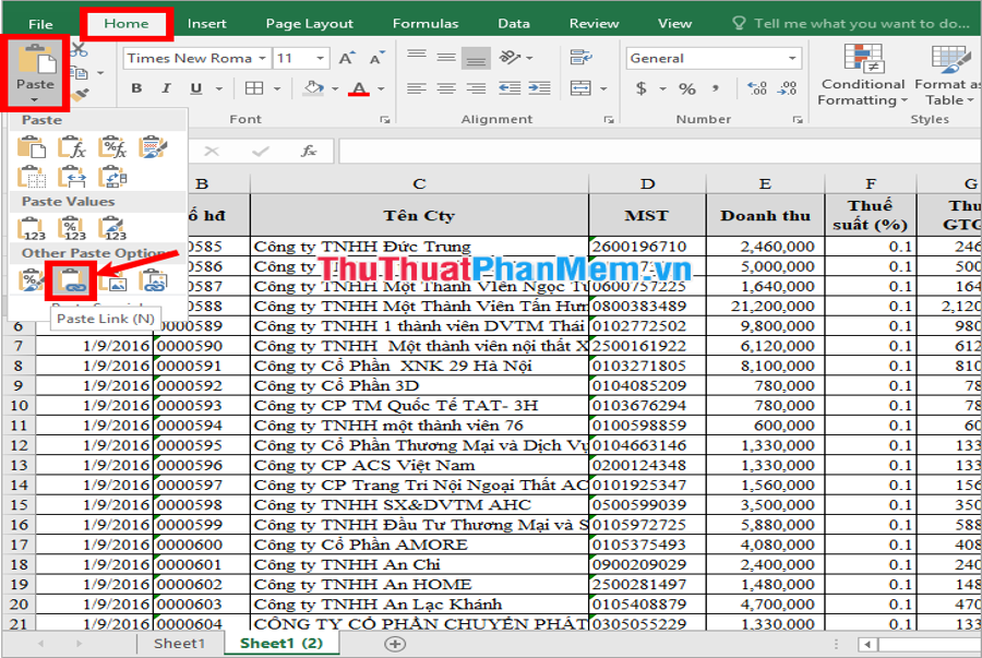 Cách liên kết dữ liệu, kết nối dữ liệu giữa 2 Sheet trong Excel