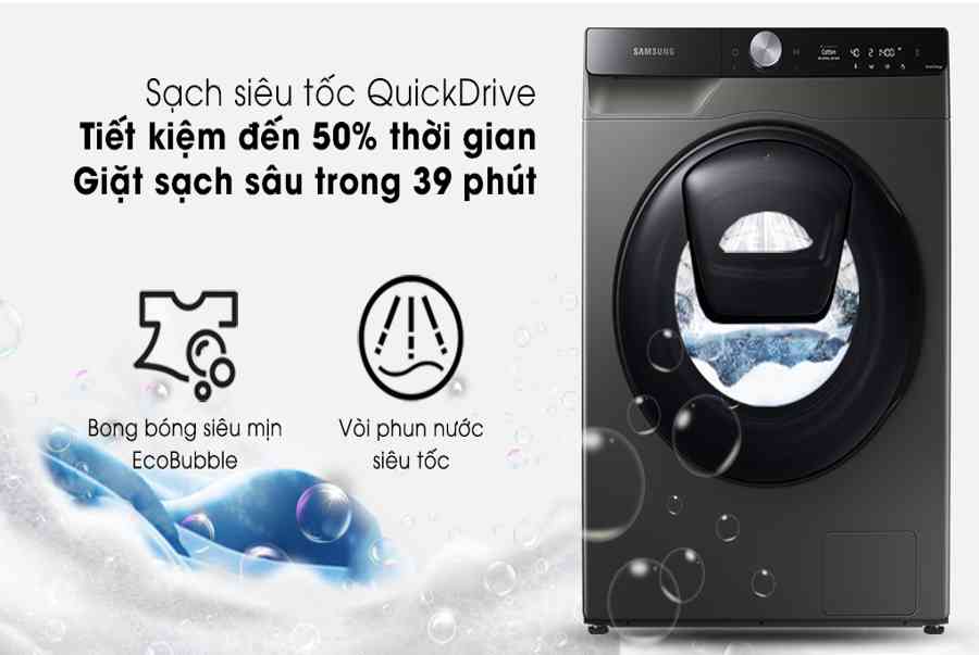 [Đánh giá] Tính năng nổi bật của Máy giặt sấy Samsung Addwash Inverter 9.5kg WD95T754DBX/SV, giá rẻ, chính hãng trên Điện Máy Xanh