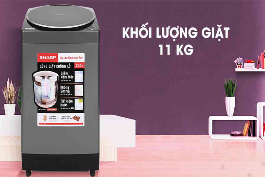 Máy giặt Sharp 11 kg ES-W110HV-S, giá rẻ, chính hãng