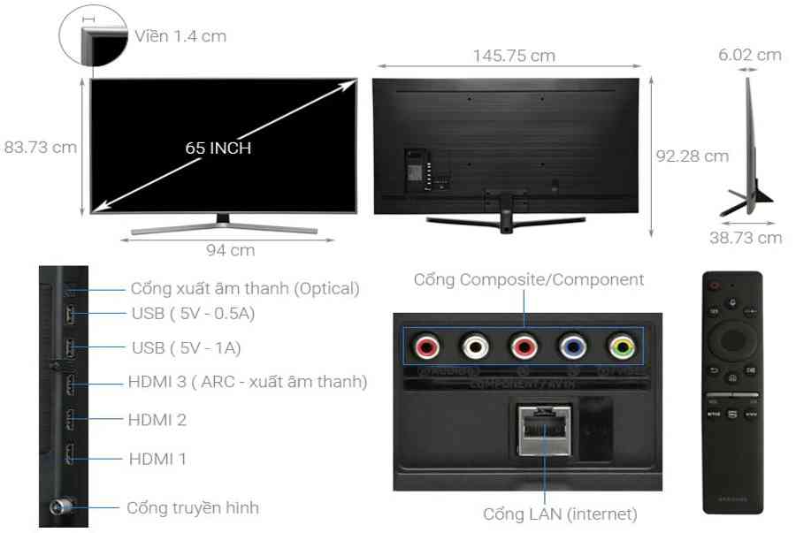 Smart Tivi Samsung 4K 65 inch UA65RU7400