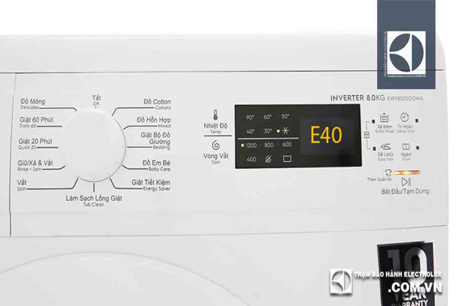 Máy giặt Electrolux báo lỗi E40: Nguyên nhân & Làm sao khắc phục?