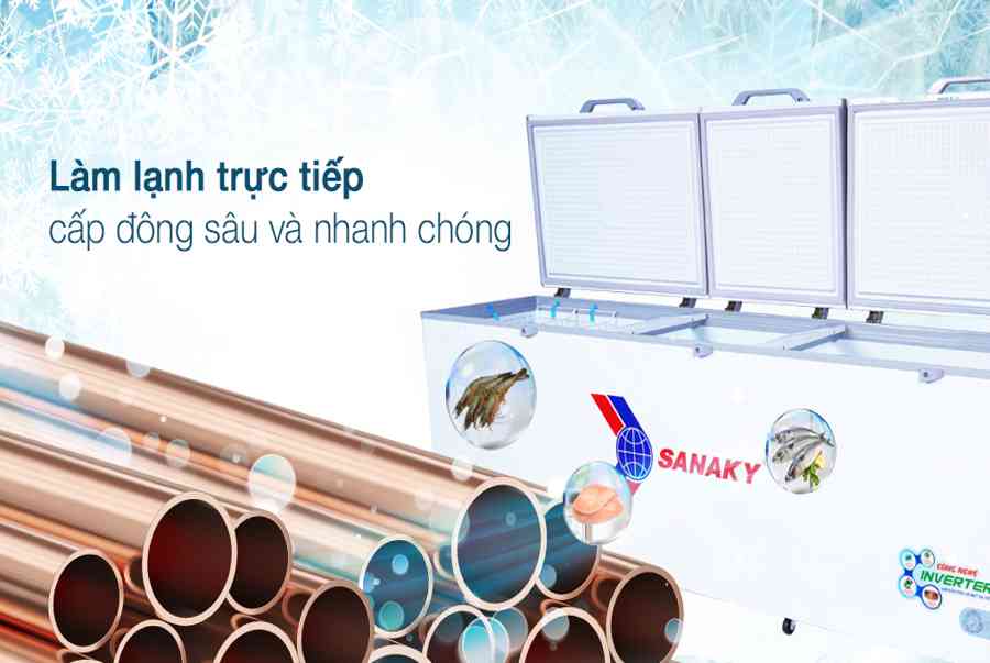 Tủ đông Sanaky Inverter 900 lít VH-1199HY3 – chính hãng, giá tốt