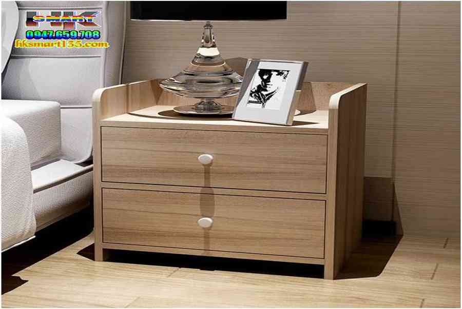 TỦ ĐẦU GIƯỜNG 2 HỘC NGĂN KÉO GỖ MDF MÀU VÂN GỖ